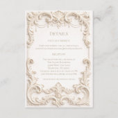 Elegant Ivory Baroque Wedding Enclosure Card Informatiekaartje (Voorkant)