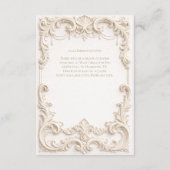 Elegant Ivory Baroque Wedding Enclosure Card Informatiekaartje (Achterkant)