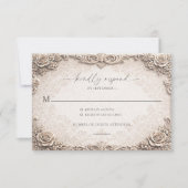 Elegant Ivory Baroque Wedding RSVP Response Card (Voorkant)
