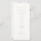 Elegant Ivory & Beige Wedding Ceremony Programme (Achterkant)