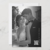 Elegant Ivory Black and white Photo Wedding Kaart (Achterkant)