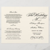 Elegant Ivory Black Calligraphy Wedding Programs (Voorkant)