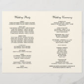 Elegant Ivory Black Calligraphy Wedding Programs (Achterkant)