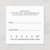 Elegant Ivory Black White Beauty Loyalty-Kaart Klantenkaartje (Achterkant)