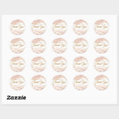 Elegant Ivory Blush Agate Hartelijk dank Ronde Sticker (Vel)