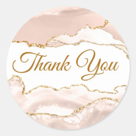Elegant Ivory Blush Agate Hartelijk dank Ronde Sticker