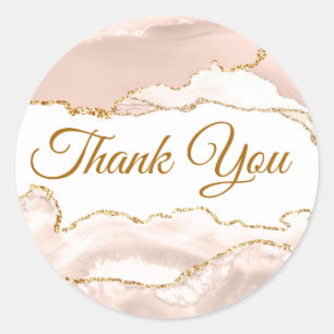 Elegant Ivory Blush Agate Hartelijk dank Ronde Sticker
