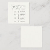 Elegant Ivory Bold Script Wedding Timeline Program Notitiekaartje (Voorkant / Achterkant)