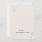 Elegant Ivory Botanical Floral Wedding Kaart (Achterkant)