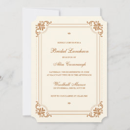 Elegant Ivory  Bridal Luncheon Kaart