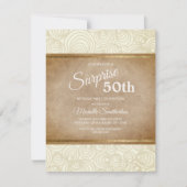 Elegant Ivory Brown Gold 50e verjaardag Kaart (Voorkant)