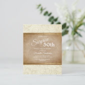 Elegant Ivory Brown Gold 50e verjaardag Kaart (Staand voorkant)