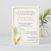 Elegant Ivory Calla Lily Wedding Uitnodiging (Staand voorkant)