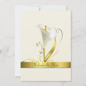 Elegant Ivory Calla Lily Wedding Uitnodiging (Achterkant)