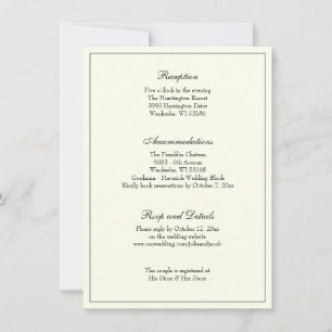Elegant Ivory Classic Wedding Reception Kaart