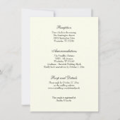 Elegant Ivory Classic Wedding Reception Uitnodigin Kaart (Voorkant)
