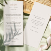 Elegant Ivory Copper Script Double Side Wedding  Menu