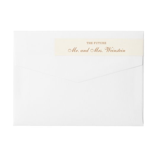 Elegant Ivory Copper Script Wedding Return Address (Achterkant)