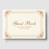 Elegant Ivory Copper  Vlaams huwelijk Gastenboek (Voorkant)