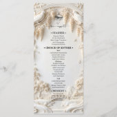 Elegant Ivory Cream Faux Sculpted Fine Art Menu (Voorkant)