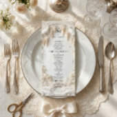 Elegant Ivory Cream Faux Sculpted Fine Art Menu