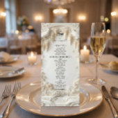 Elegant Ivory Cream Faux Sculpted Fine Art Menu