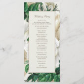 Elegant Ivory Cream  Floral Wedding Programme Programmakaart (Achterkant)