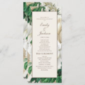 Elegant Ivory Cream  Floral Wedding Programme Programmakaart (Voorkant / Achterkant)