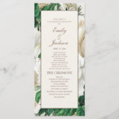 Elegant Ivory Cream Floral Wedding Programme Programmakaart (Voorkant)
