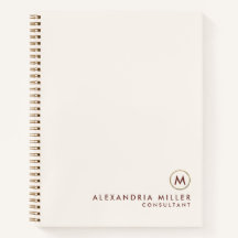 Elegant Ivory Cream Gold Monogram