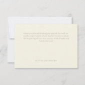 Elegant Ivory Cream Minimalist Wedding Bedankkaart (Achterkant)