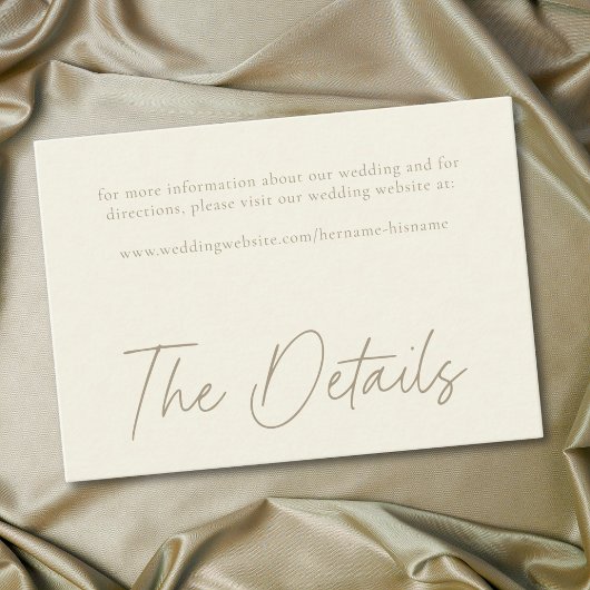 Elegant Ivory Cream Minimalist Wedding Informatiekaartje