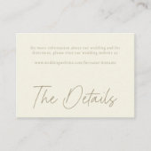 Elegant Ivory Cream Minimalist Wedding Informatiekaartje (Voorkant)