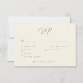 Elegant Ivory Cream Minimalist Wedding RSVP Kaartje (Voorkant)