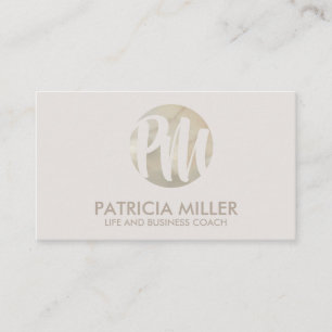Elegant Ivory Cream Pearl Monogram Visitekaartje