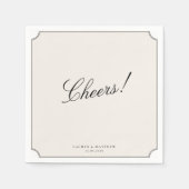 Elegant Ivory Double Frame Wedding Napkins Servet (Voorkant)