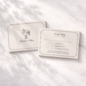 Elegant Ivory Double Frame Wedding RSVP Card Kaartje