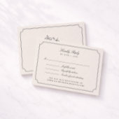 Elegant Ivory Double Frame Wedding RSVP Card Kaartje