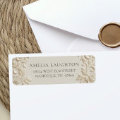 Elegant Ivory Embossed Wedding Etiket