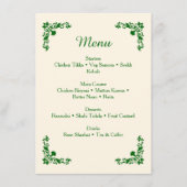 Elegant Ivory & Emerald Floral Wedding Menu (Voorkant)