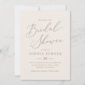 Elegant Ivory en Gold Calligraphy Vrijgezellenfees Kaart (Voorkant)