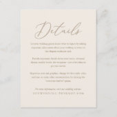 Elegant Ivory en Gold Calligraphy Wedding Details Informatiekaartje (Voorkant)