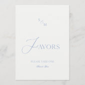 Elegant ivory “Favors” sign Kaart (Voorkant)