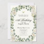 Elegant Ivory Floral 18th Birthday Debut Kaart (Voorkant)