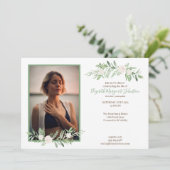 Elegant Ivory Floral Celebration of Life Funeral Bedankkaart (Staand voorkant)