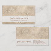 *~* Elegant Ivory  Floral Damask Visitekaartje (Voorkant / Achterkant)