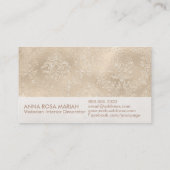 *~* Elegant Ivory  Floral Damask Visitekaartje (Achterkant)