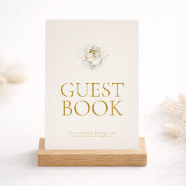 Elegant Ivory Floral Guest Book Sign Kaart