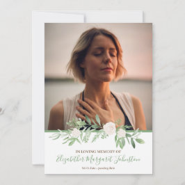 Elegant Ivory Floral houdt van geheugen Funeral Bedankkaart