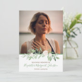 Elegant Ivory Floral houdt van geheugen Funeral Bedankkaart (Staand voorkant)